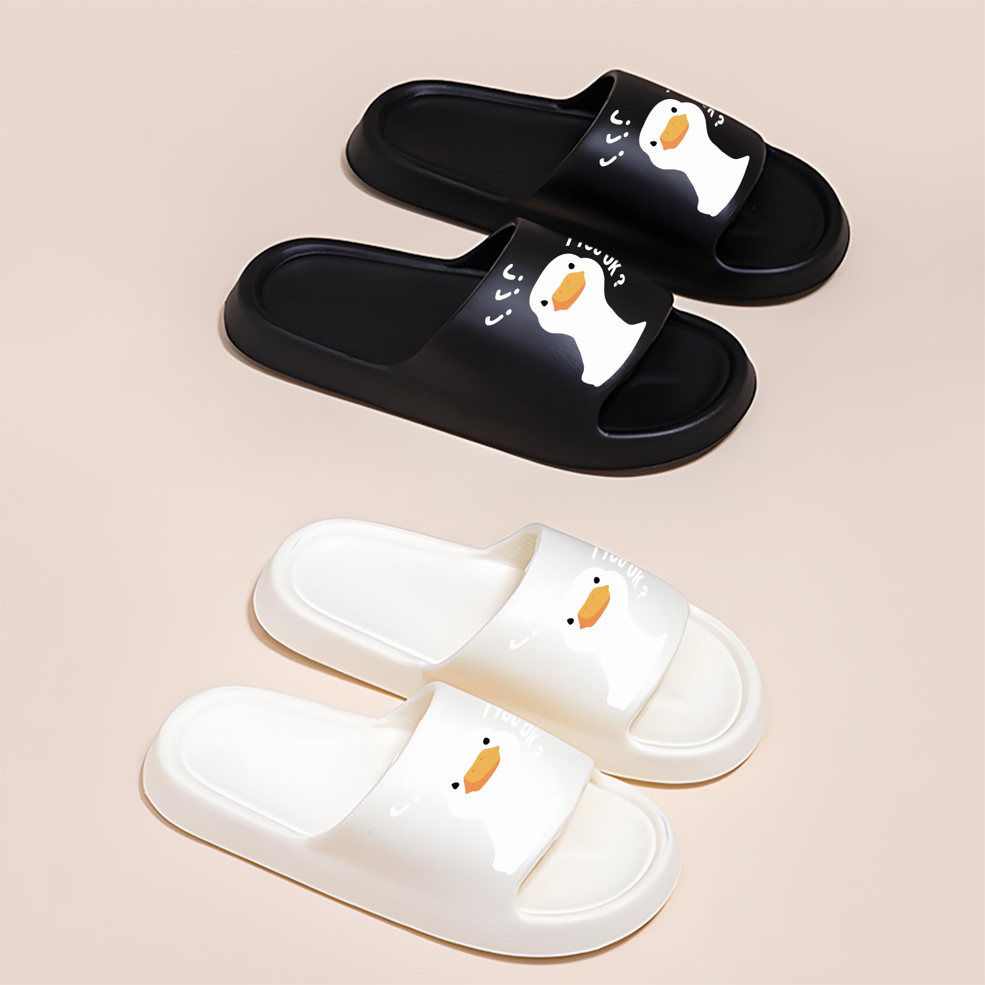 Cute Duck Face Slippers for Women Men Cartoon Animal Indoor Home Non-slip Soft Sole Comfy Warm Plush House Slippers Funny Novelty Winter Bedroom Shoes Gift for Adults Teens