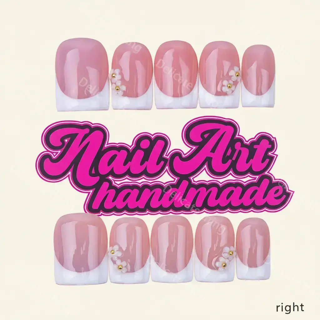 Delicatething Y2K Style Duckbill Square Nail Set, Handmade French Design, Includes Jelly Glue, Crystal Stick, File, Perfect Gift for Women