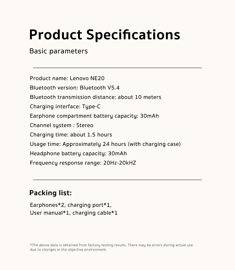 HTC NE20 - Wireless Bluetooth Earphones, LED Screen, Bluetooth 5.4, Charging Box, IPX4 Waterproof, Built-in Microphone. Suitable for office, sports, study and voic