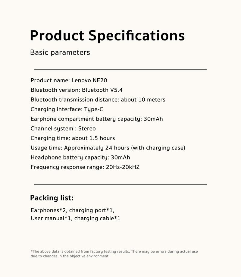 HTC NE20 - Wireless Bluetooth Earphones, LED Screen, Bluetooth 5.4, Charging Box, IPX4 Waterproof, Built-in Microphone. Suitable for office, sports, study and voic