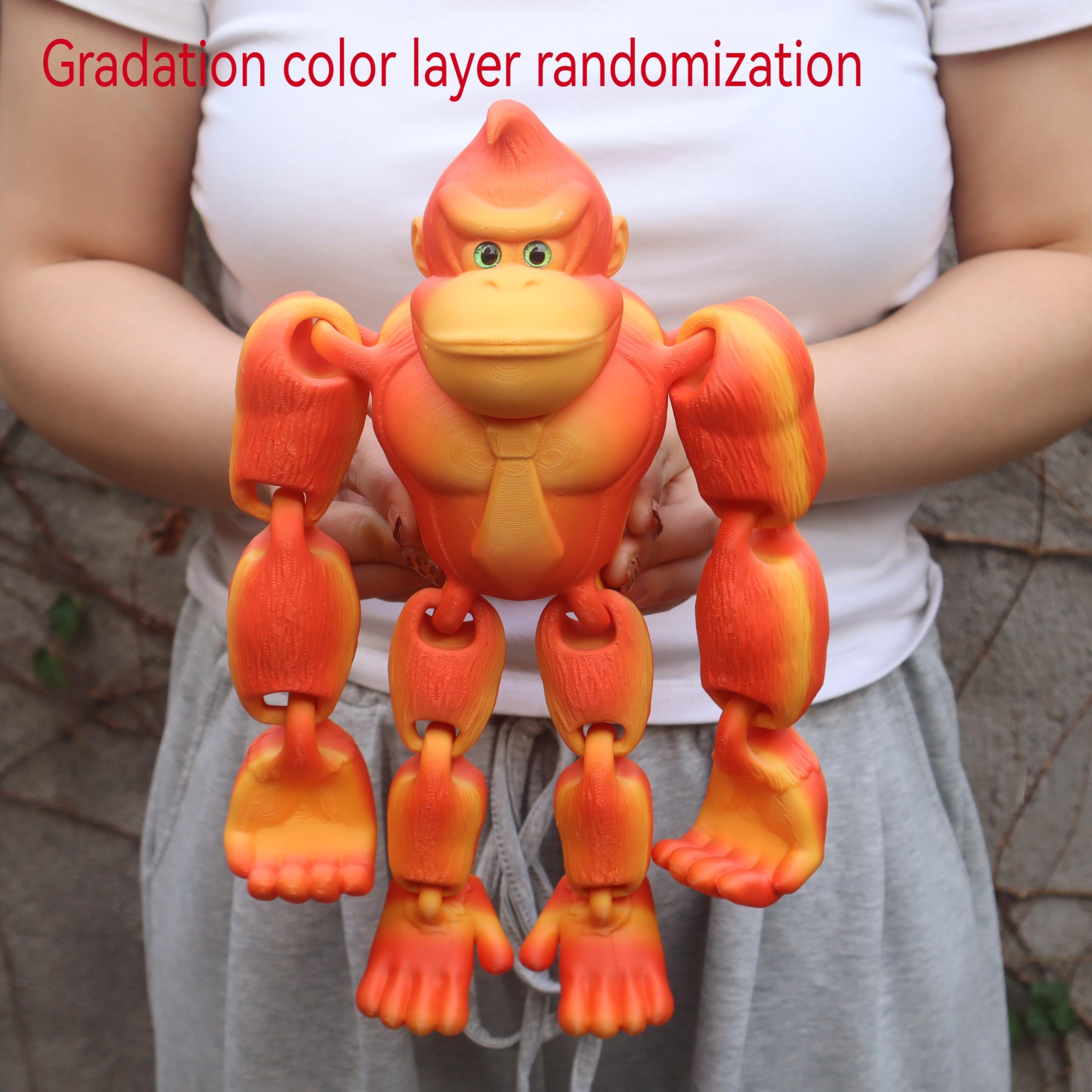 3D Printed Gorilla Figurine Game Dream Doll Set, Jointed, Hanging Door Decor, Home Office Use, Perfect for Birthday Parties, Collectible Figurines