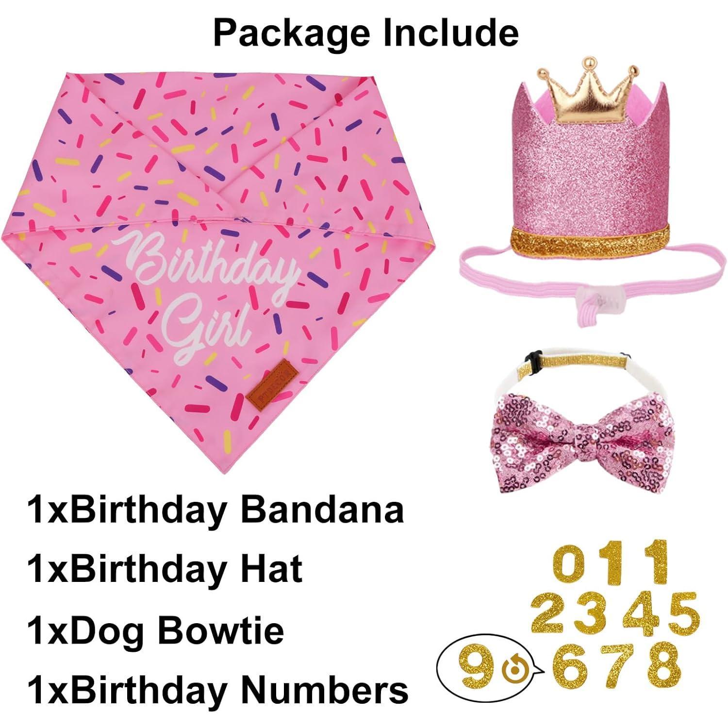 Birthday Party Supplies, Multi Size Birthday Girl Bandana, Crowns Hat Set for Medium Large Pets (Large) Birthday Party Supplies, Multi Size Birthday Girl Bandana, Crowns Hat Set for Medium Large Pets (Large)