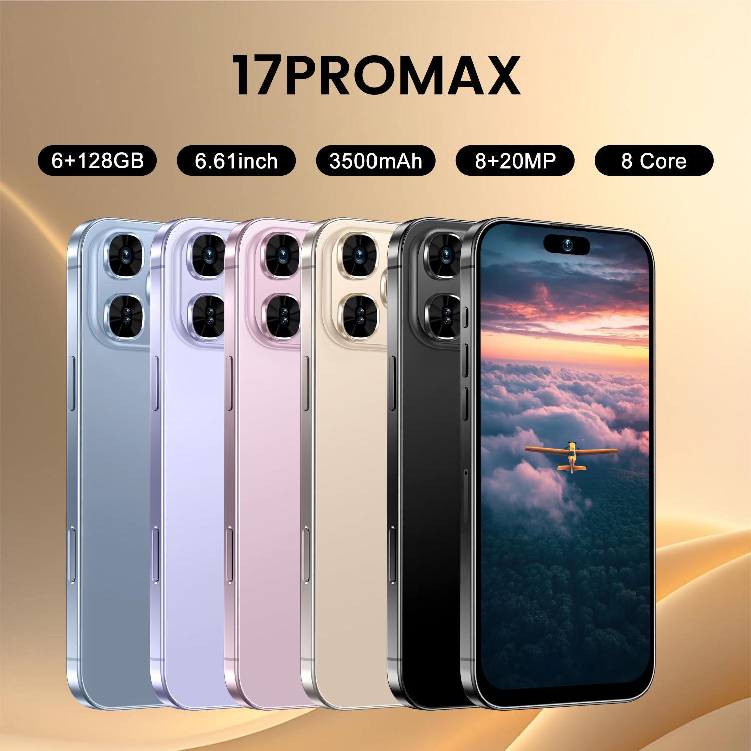 Astarry 17 Pro Max Large Screen Smartphone Mobile Phone, 6gb+128GB RAM, 6.61-Inch Screen, Dual Sim, 8+20mp Camera, 4g Network, Wi-Fi Bluetooth-compatible, Type-C Port