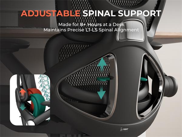 CAPOT Ergonomic mesh office chair, swivel and rolling computer chair, suitable for long hours of desk work