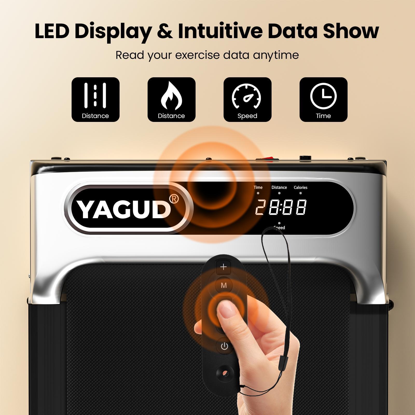 Yagud 3-IN-1 Walking Pad with Incline – Portable Incline Treadmill with Remote & LED Display for Home/Office