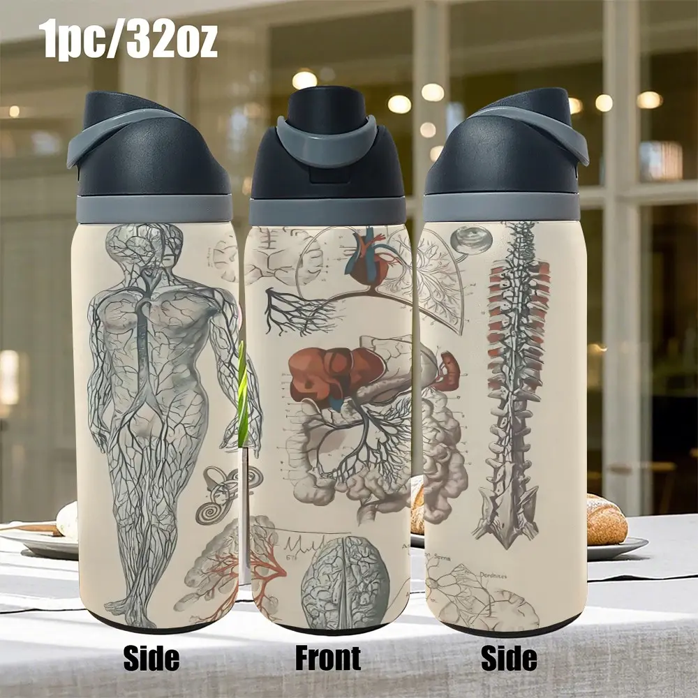 1pc 32oz stainless steel cup with high quality design - leak-proof, portable, reusable commuter, sports, party cup - High quality drinking set, sports hydration gear | Vibrant jar design | leak-proof construction,Camping outdoor