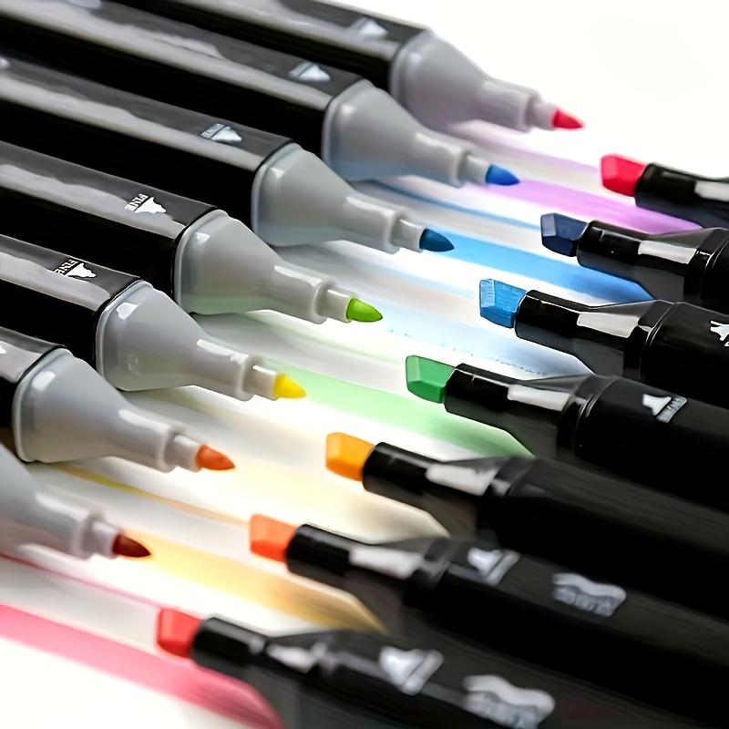 36-color double-headed marker pens, marker pens, dual-use for thick and thin lines, quick-drying type, suitable for painting and hand-drawing, with smooth color rendering and no ink bleeding through paper