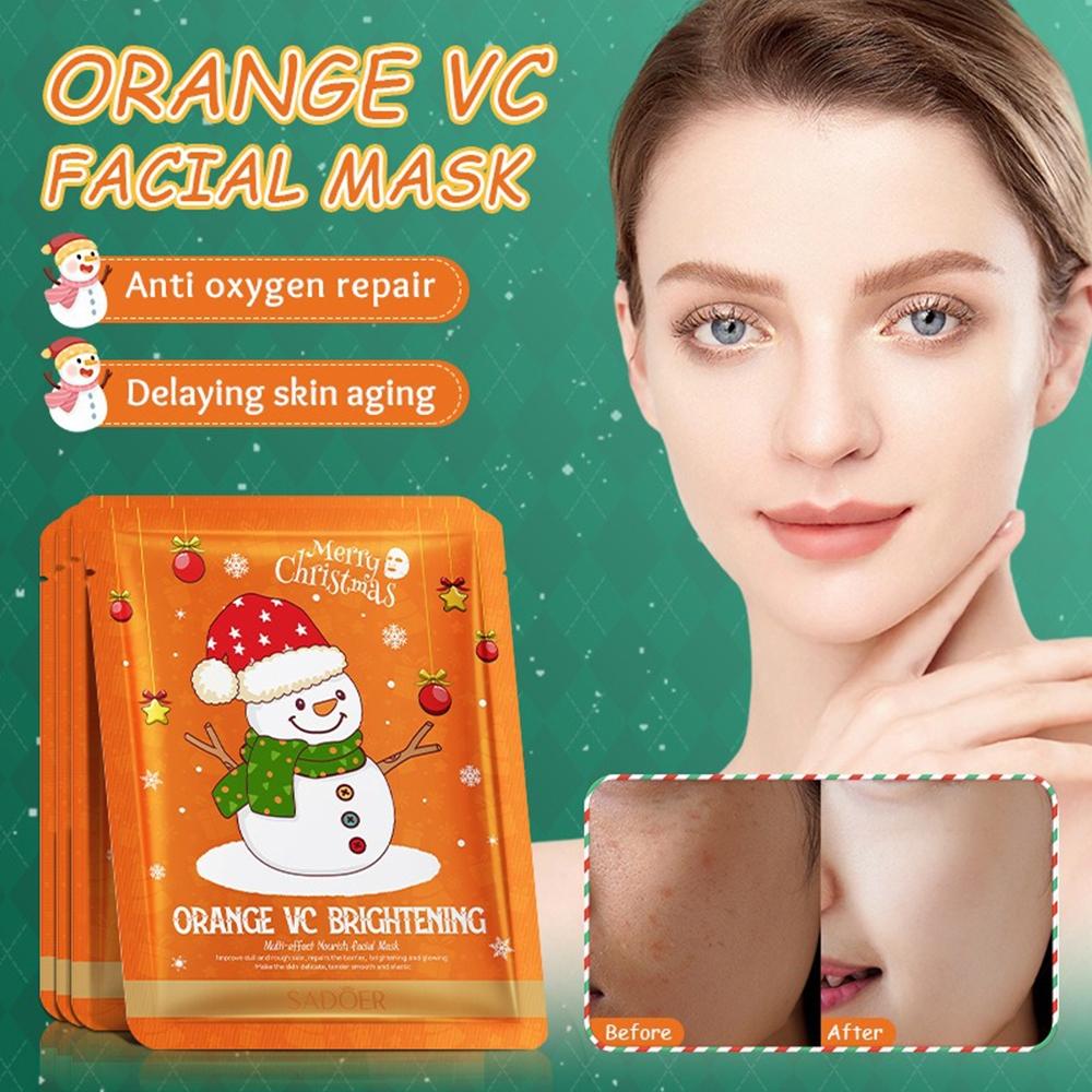 10 Pack Christmas Face Mask 25g Hyaluronic Acid Moisturizing Nourishing Skin Care Daily Skincare Products