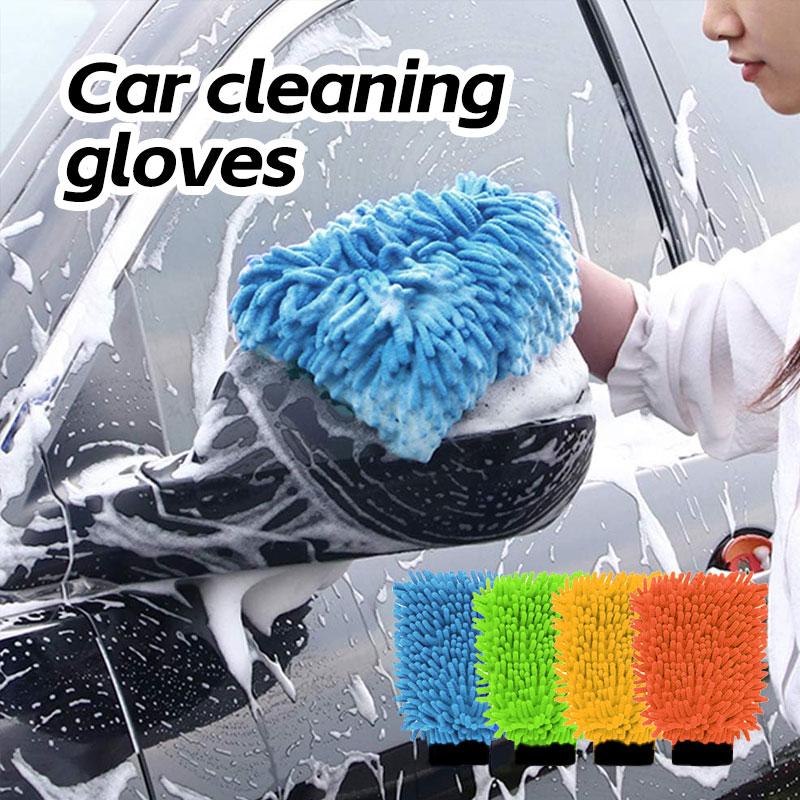 Car Cleaning Glove, Double-sided Car Wash Mitt, Thick Car Cleaning Mitt, Anti-scratch Car Cleaning Tool, Home Kitchen Plush Glove Tool