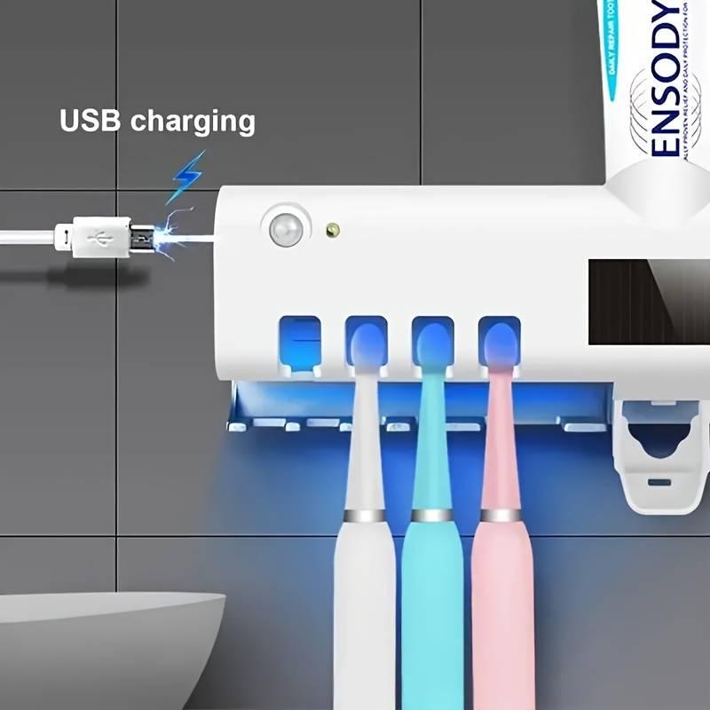 Smart Toothbrush Sterilizer, White Dustproof Toothbrush Holders, Automatic Toothpaste Dispenser, Uv Sterilizer, Electric Toothbrush Holder, Wall Mounted Toothbrush Storage Rack, Bathroom Accessory, Toothbrush Protector, Home Goods