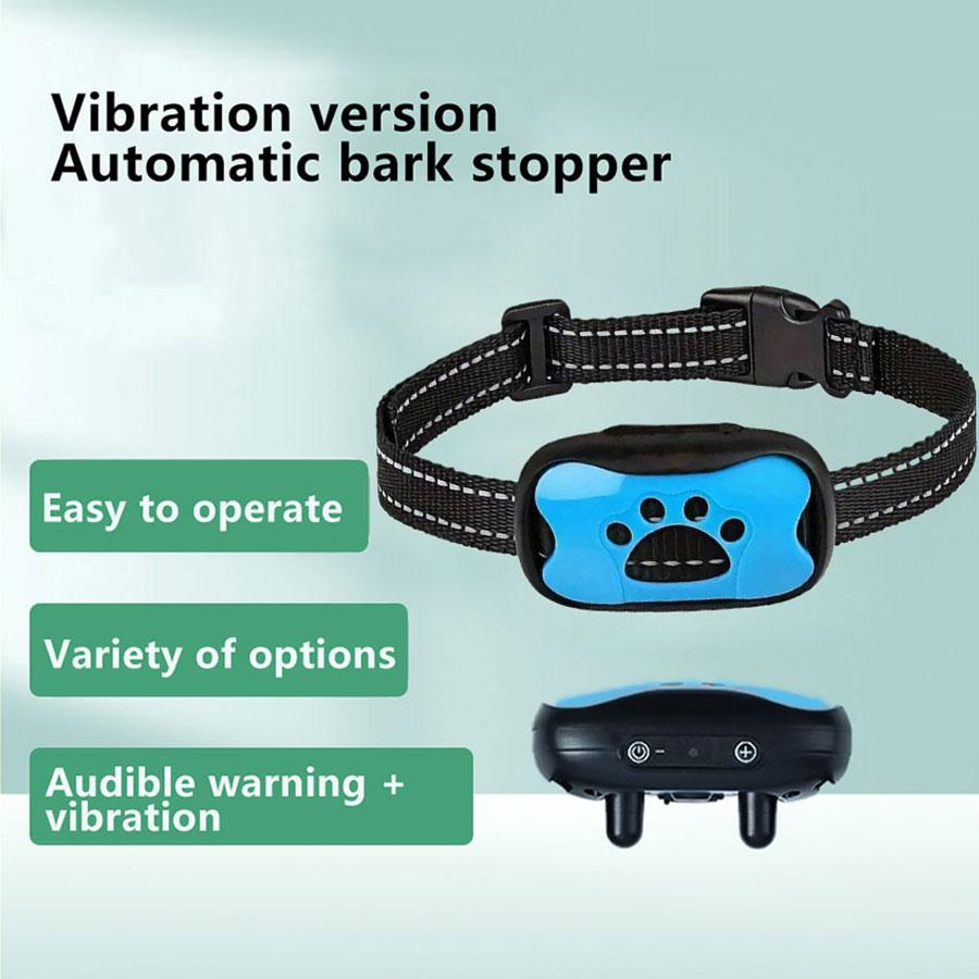 Smart Anti-Barking Dog Collar, Adjustable Bark Control Device with Beep and Vibration, Rechargeable No-Shock Humane Training for Small Medium Large Dogs
