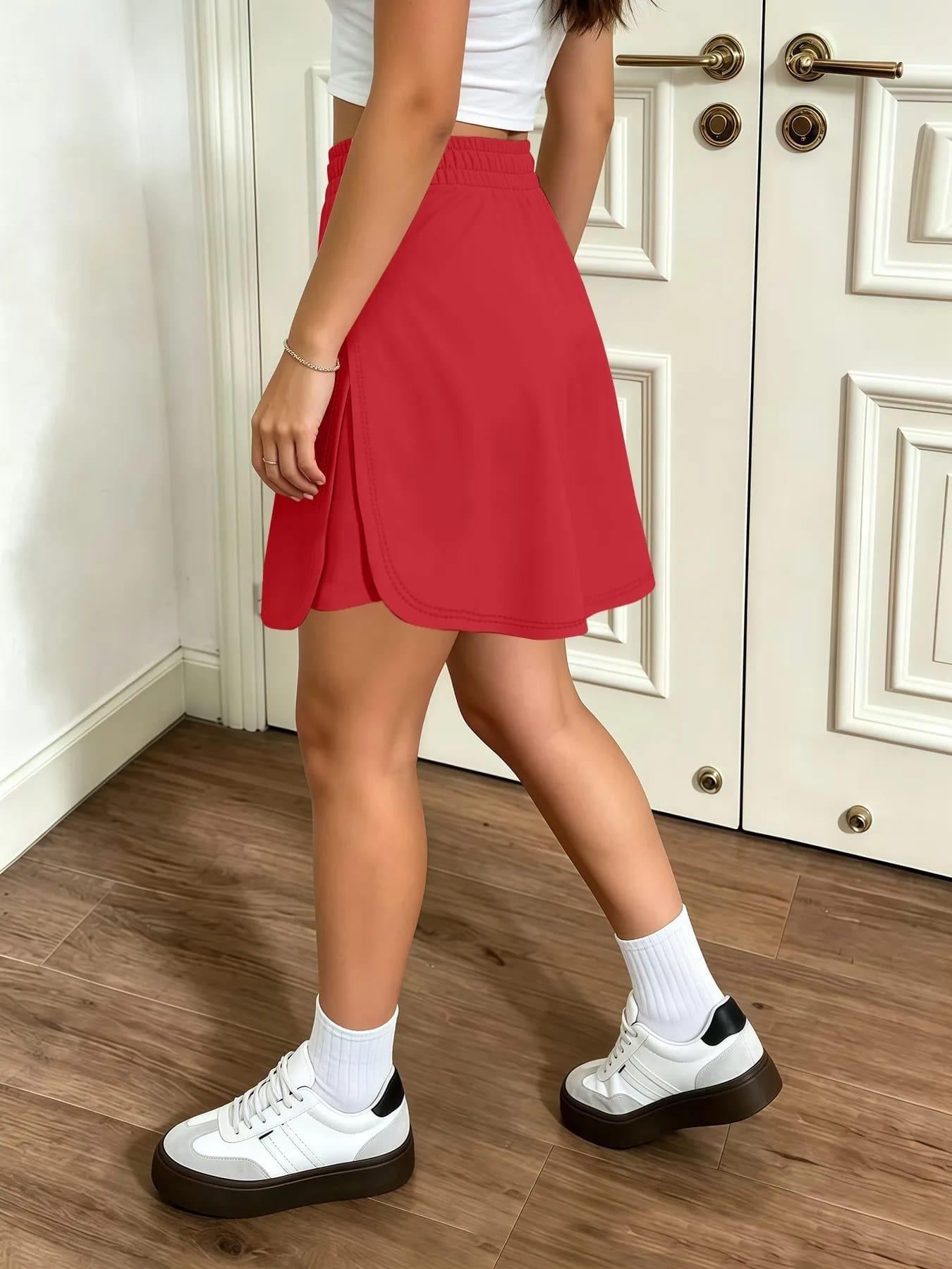 2026 solid color fashion Skirt With Shorts skort spring summer hot new arrival daily casual light sports solid color women's bottoms versatile multi-color options commuting street wear short women's bottoms anti-exposure skort two-piece set Casual Skorts