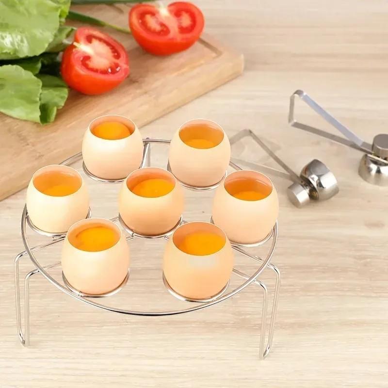 Stainless Steel Egg Shell Opener, Creative Egg Shell Separator, Household Single and Double Head Egg Opener, Kitchen Utensil Tool