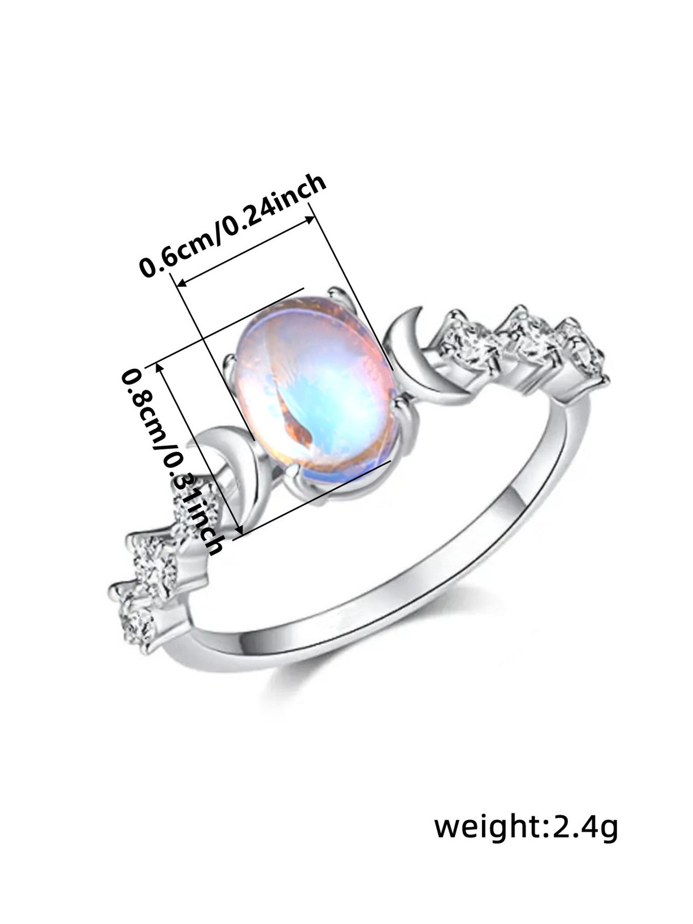 Elegant Artificial Gemstone Decorated Ring, Artificial Zircon Ring, Fashion Accessories for Women & Girls, Trendy All-match & Exquisite Jewelry for Birthday Gift