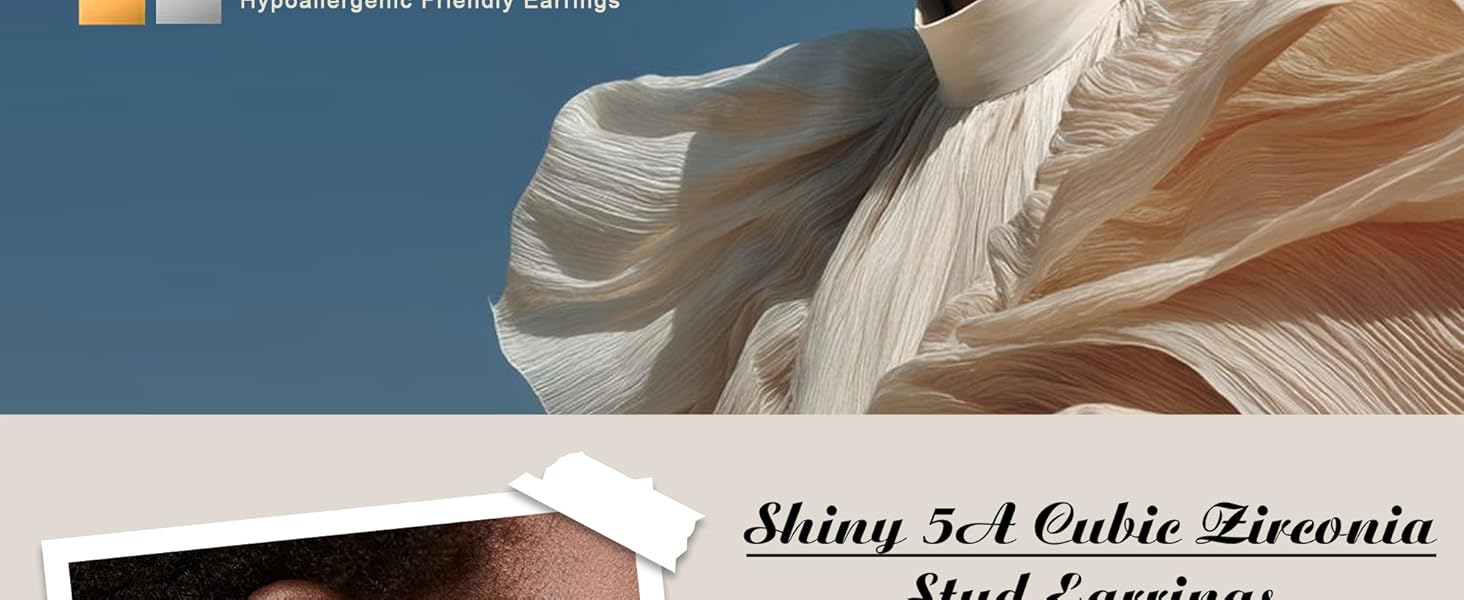 3 Pairs Silver Hypoallergenic Earrings for Women Trendy - 14K Gold Plated Stud Hoop Cartilage Earrings Set Small Earring Stacks for Sensitive Ears Non Tarnish Dainty Silver Earring