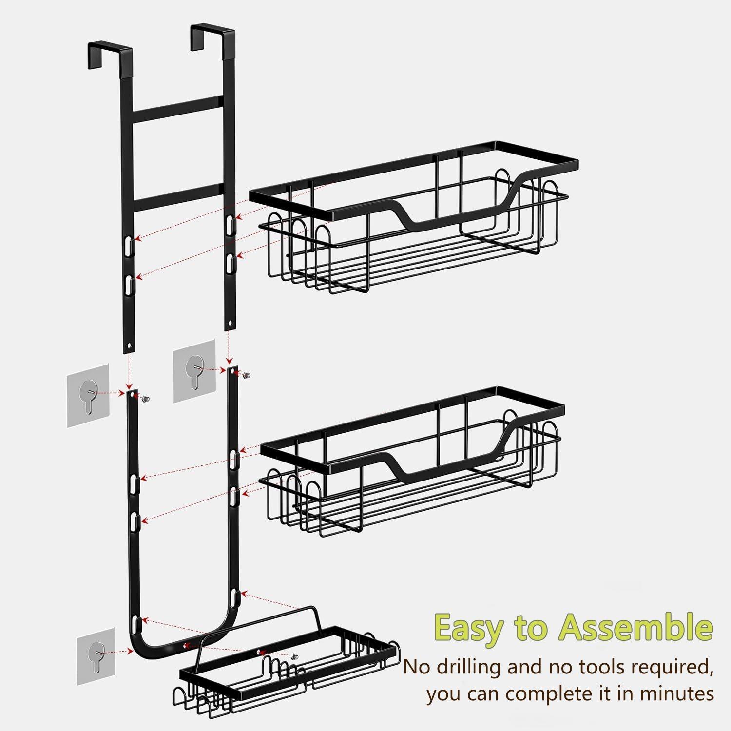 Multi-Layer Bathroom Shelf, No-Drill Wall-Mounted Organizer, 3-Tier Soap & Towel Holder, Space-Saving Storage Solution for Bathroom