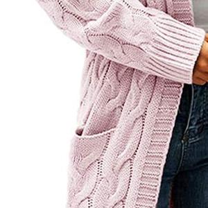 Saodimallsu Women's Hooded Open Front Cardigan Cable Knit Sweater Solid Color Chunky Long Sweater Coats Casual Fit Knitwear with Two Side Pockets Saodimallsu Women's Hooded Open Front Cardigan Cable Knit Sweater Solid Color Chunky Long Sweater Coats Casual Fit Knitwear with Two Side Pockets