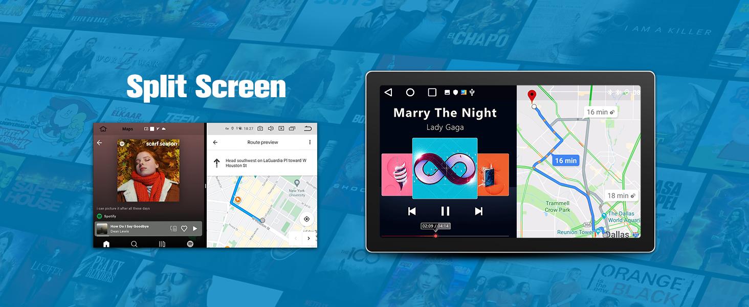 Car Stereo for Chevy Silverado GMC Sierra 2014-2018 touch screen has Android Auto Wireless Carplay, Bluetooth WIFI supports GPS Navigation（With Bose system, you need to purchase an additional fiber optic box! ! !）