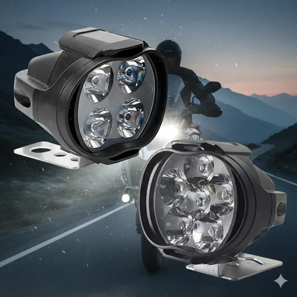 Motorcycle LED Headlight Conversion Kit: Daytime Running & Fog Lights, High Brightness, 4 or 6 LEDs, Waterproof & Shockproof, Enhanced Night Riding Safety
