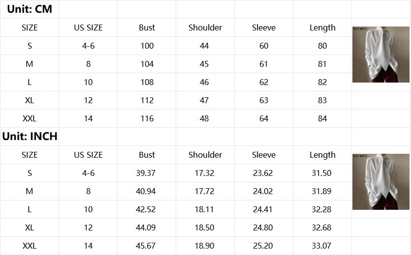 UOOZEE Women's White Loose Designer Tops - Fitted Long Sleeve Blouse, Non-Stretch Fabric, Minimalist Style, Casual Wear for All Seasons, Breathable Office Outfits, Cute Fall Outfits, Everyday Fashion