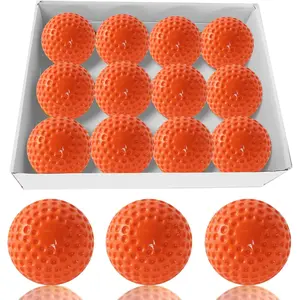 12 Pack Dimpled Baseballs, 9-Inch Pitching Machine Balls for Hand-Eye Coordination, Hitting and Fielding Practice