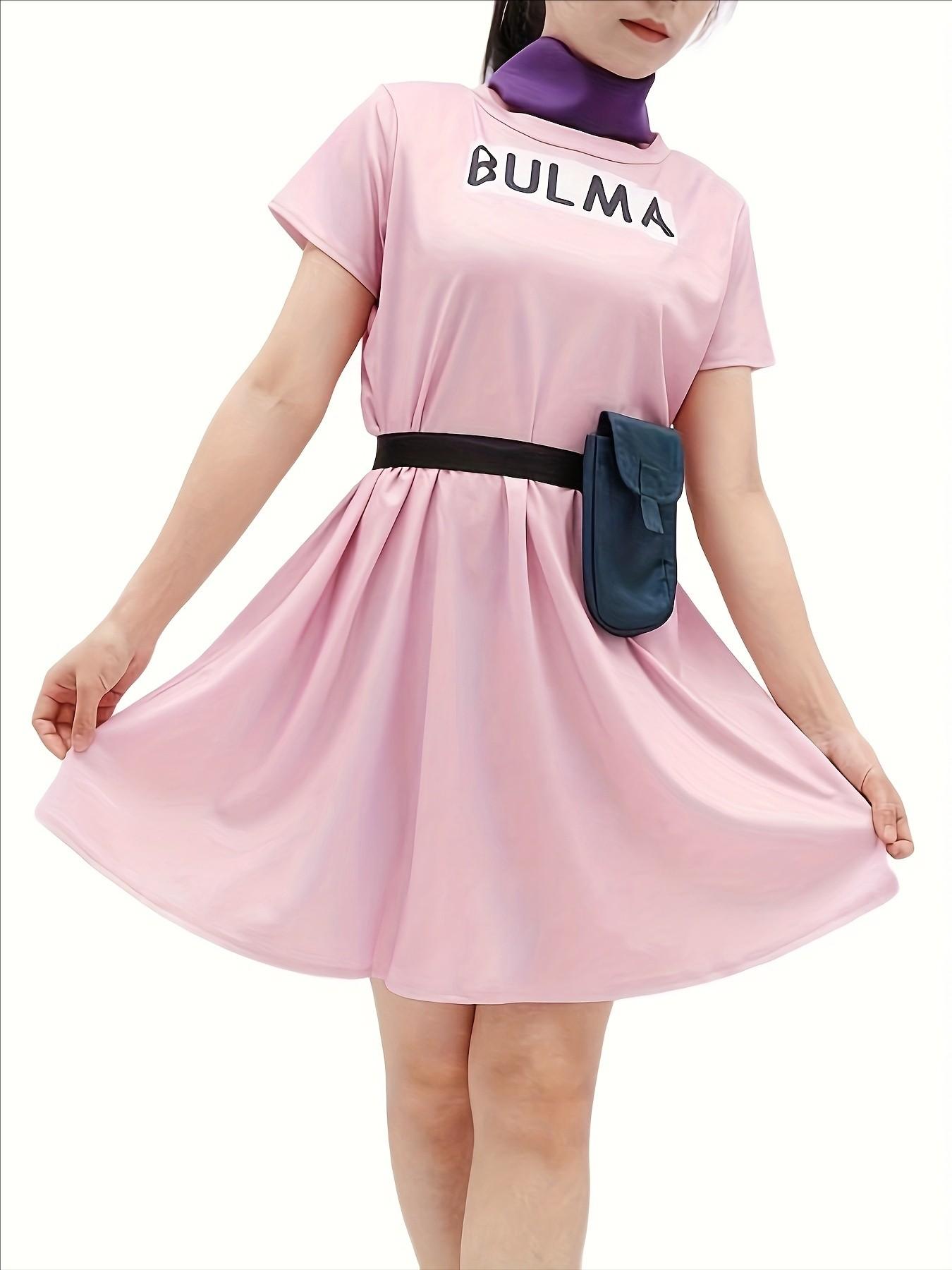Anime Bulma Cosplay Costume Pink Dress Uniform Kawaii Girls Full Set Outfits Halloween Carnival Masquerade Party