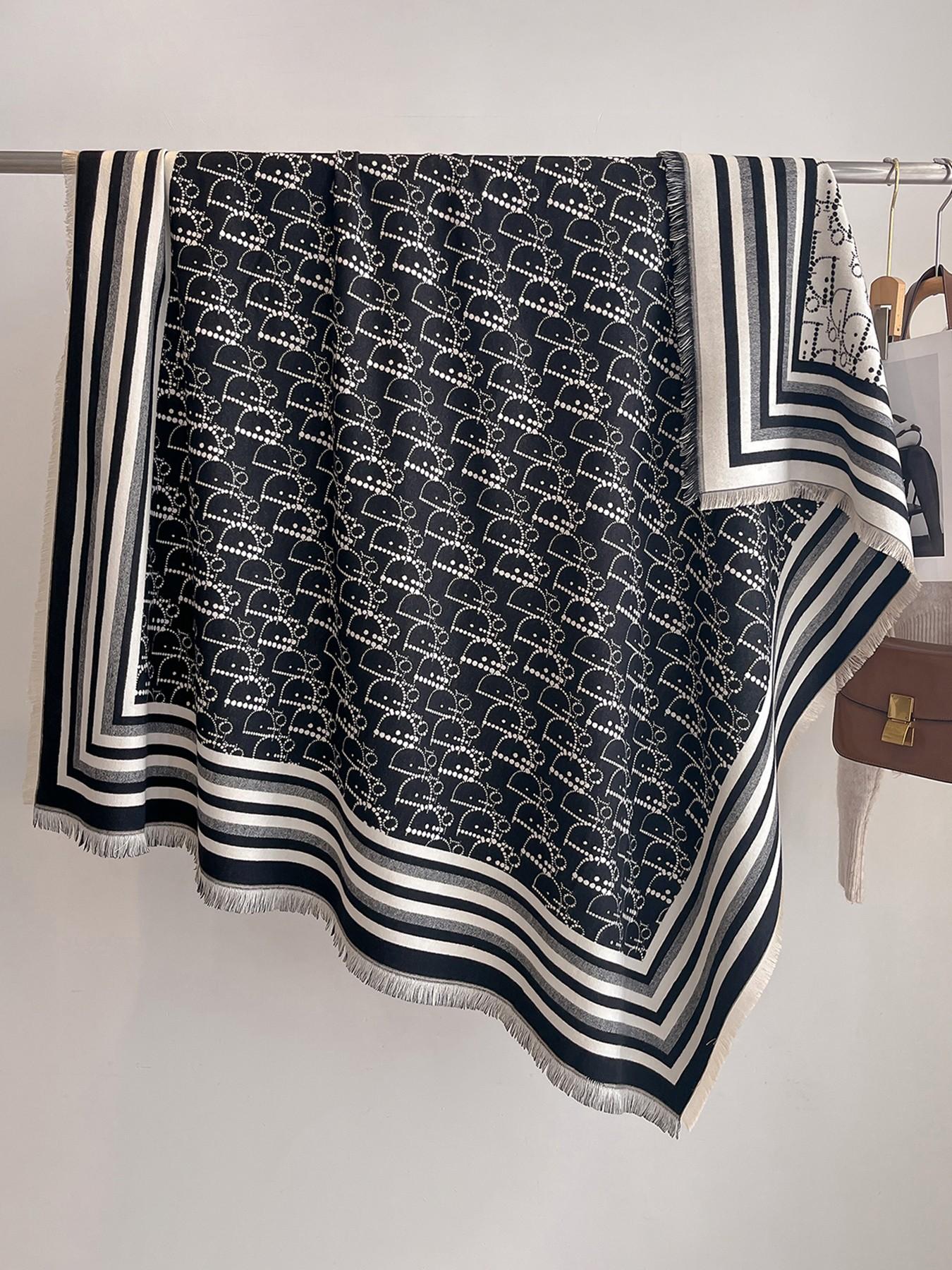 Women's Elegant Shawl Scarf, All-Over Print, Double-Sided Design, Warm Winter Outdoor Wrap, High-Quality Imitation Cashmere