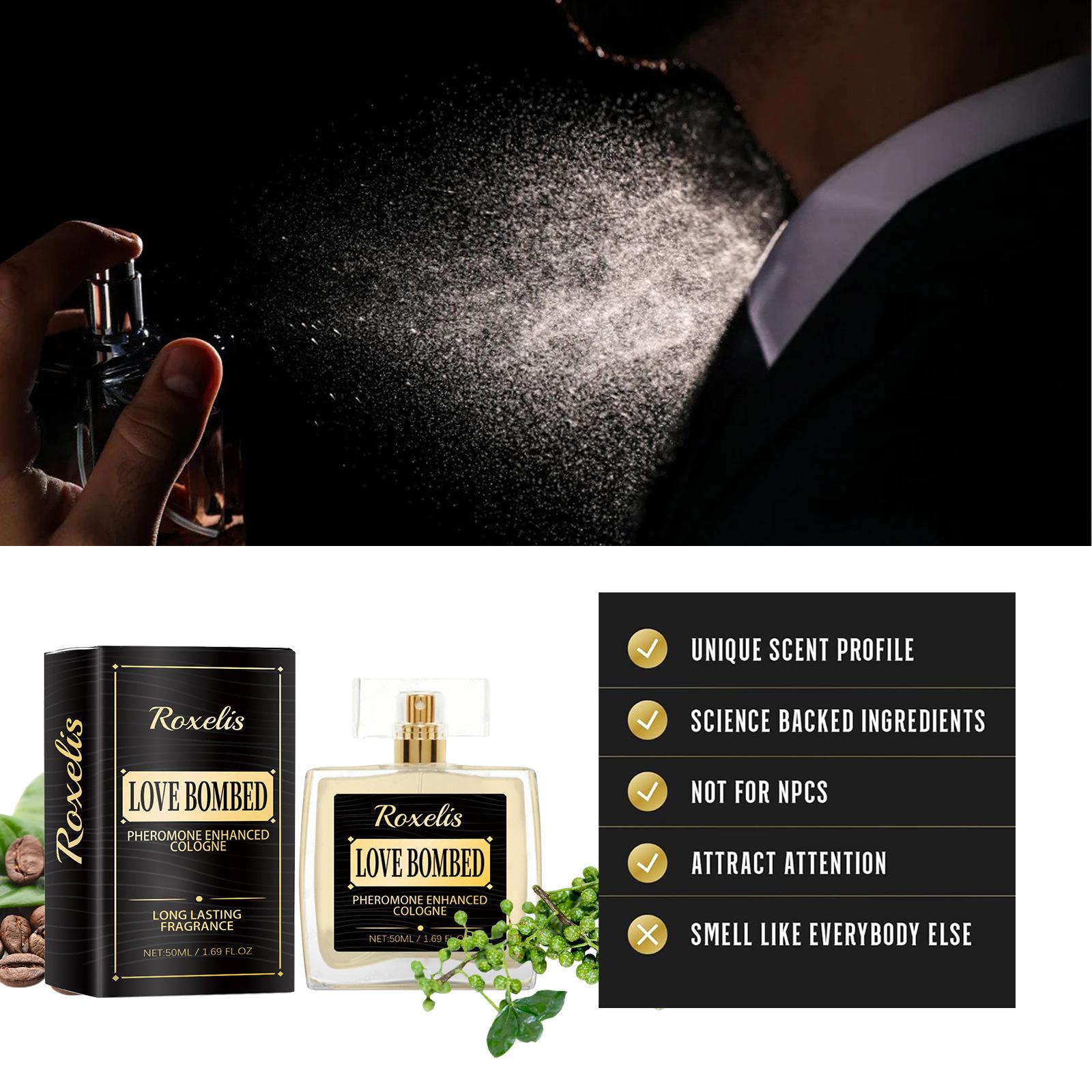 Roxelis Men's Liquid Fragrance - 50ML Portable Fresh Light Scent, Mild Non-Irritating Long-Lasting Perfume with Glycerin, Zanthoxylum & Pepper Seed Extracts, Ideal Birthday Gift for Him, Great for Dating, Liquid Men's Fragrance