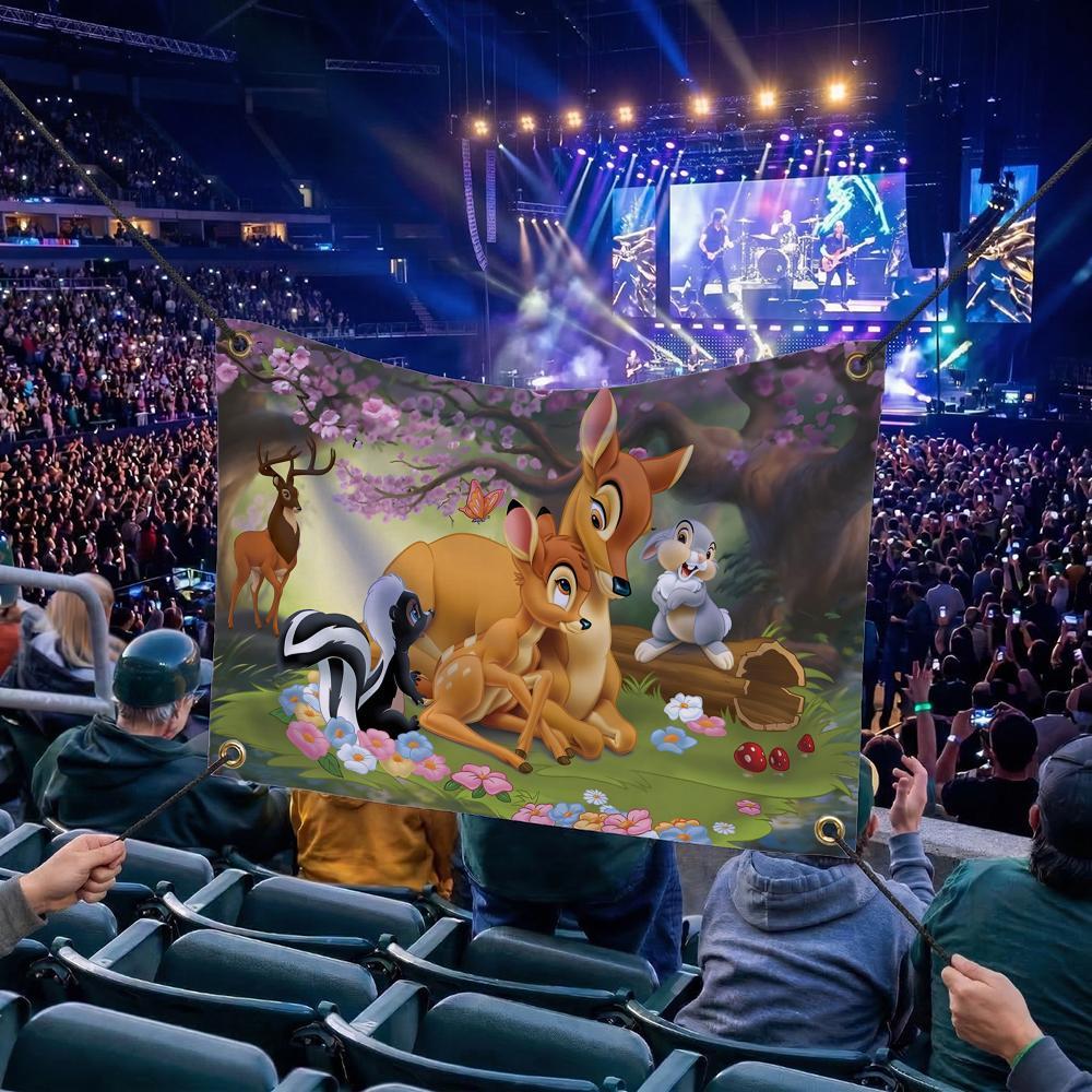 B-Bambi CARTOON Flags Multi Size Atmosphere Flag, Cheerleading Hand Pulled Banner, Portable Outdoor Event Flag & Wall Decor for Sports, Parties, Home and Room Decoration