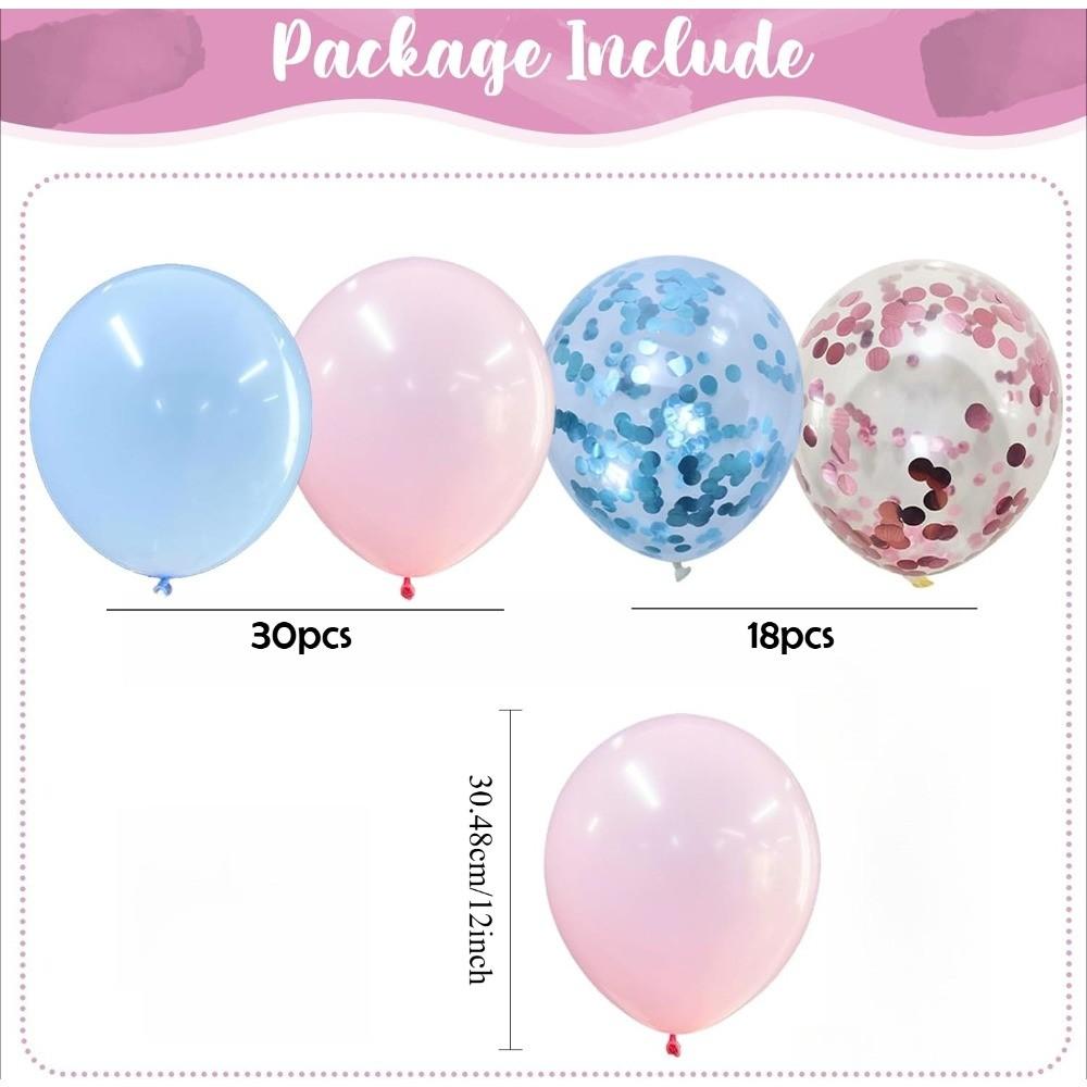 Blue Balloon Set 48 Pieces, Latex Balloons with Matching Glitter Balloons, Ideal for Gender Reveal Party, Baby Shower, Birthday Party