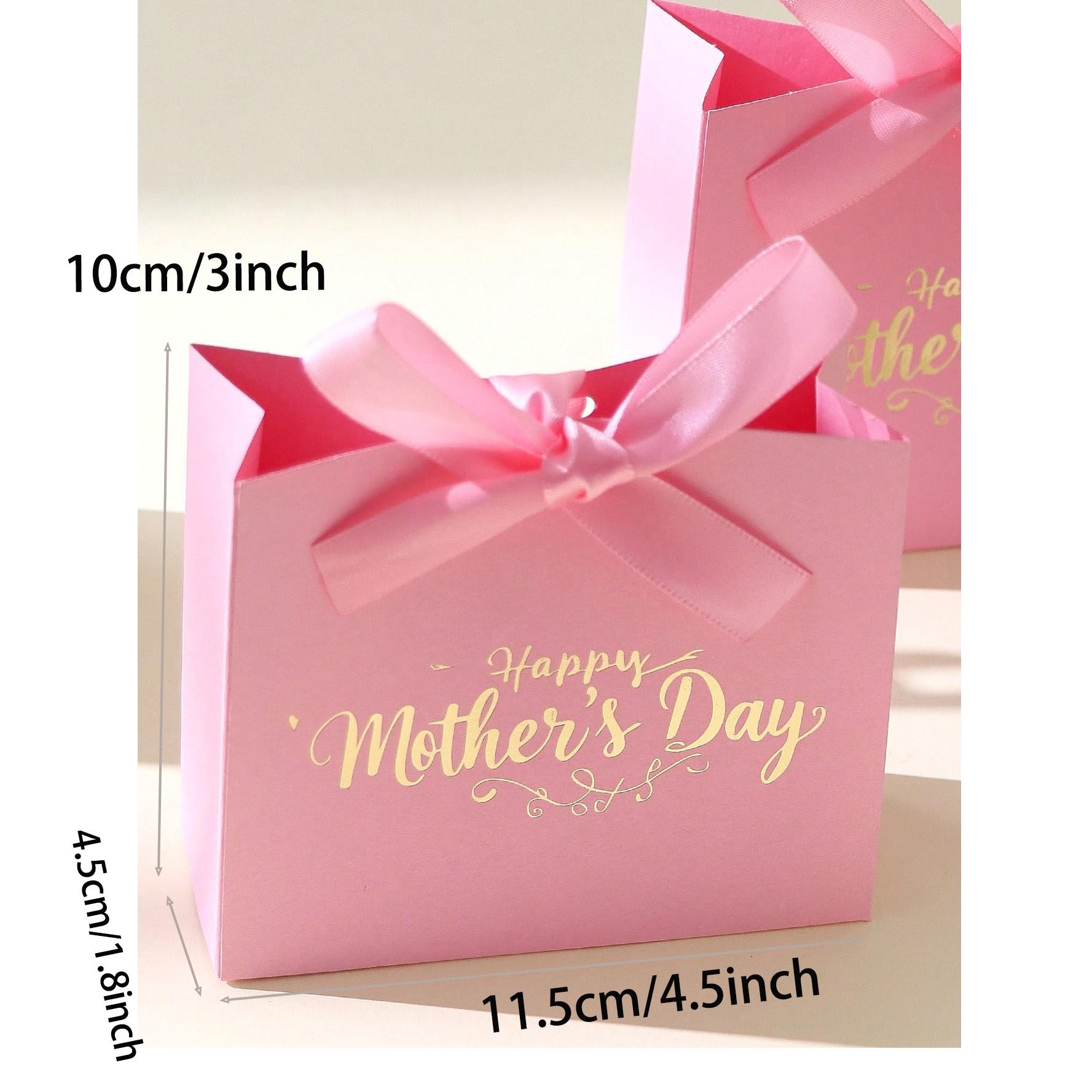 10pcs/set "Happy Mother's Day" Mini Gift Boxes - Compact And Elegant Candy Boxes - Pink And White Color Scheme With Gold Foil Printing - Comes With Ribbon Bow Tie - Ideal For Packaging Chocolates, Candies, Small Gifts And Party Favors