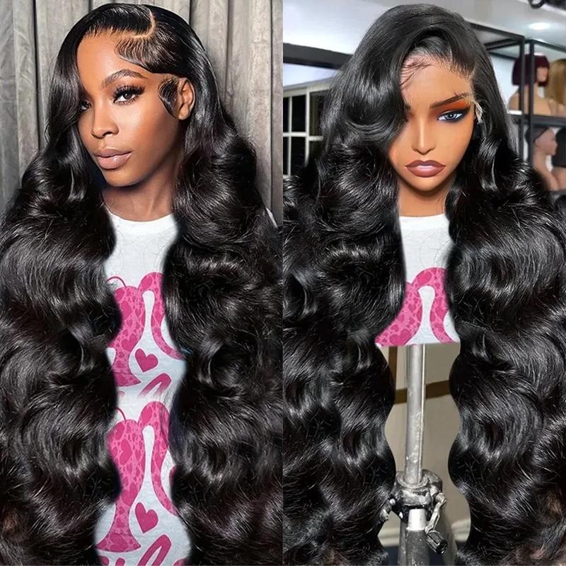 Pizazz Hair Body Wave Pre Bleached Small Knots 13x6 HD Transparent Lace Front Wigs Human Hair 220% Density Pre Plucked Lace Frontal Wigs With Baby Hair For Women