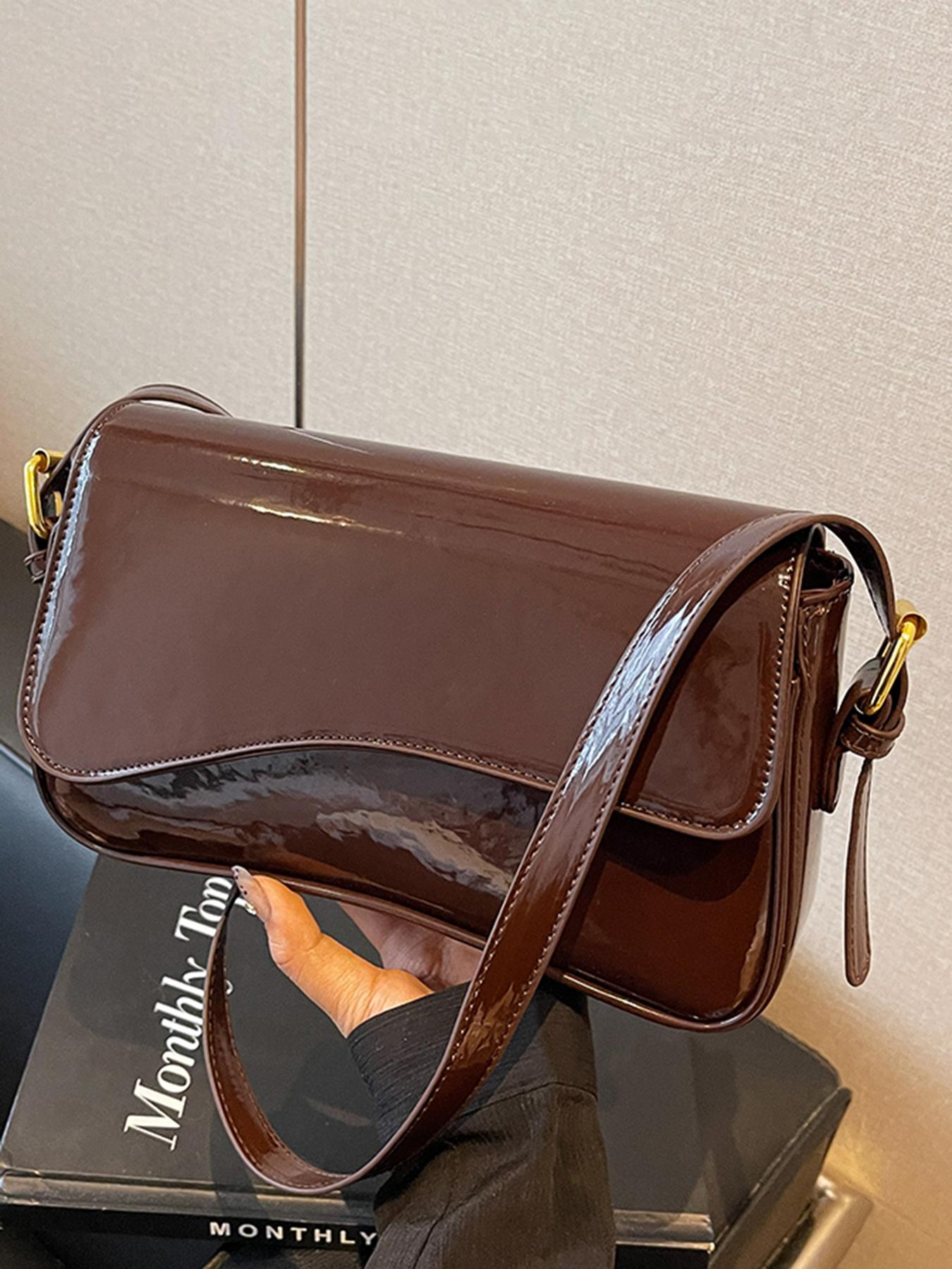 Vintage Minimalist Women's Square Bag, PU Leather Shoulder Bag, Commuter Fashion Handbag for Dating, Picnic, Party, Valentine's Day, Casual Handbag Satchel