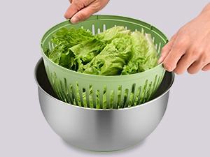 Susteas 5-in-1 Multifunctional Salad Spinner – Large Stainless Steel Chopper, Colander, Dehydrator, Drainer & Bowl – Versatile Kitchen Tool Durable Vegetable Slicer Fruit Vegetable Slicer Utensils