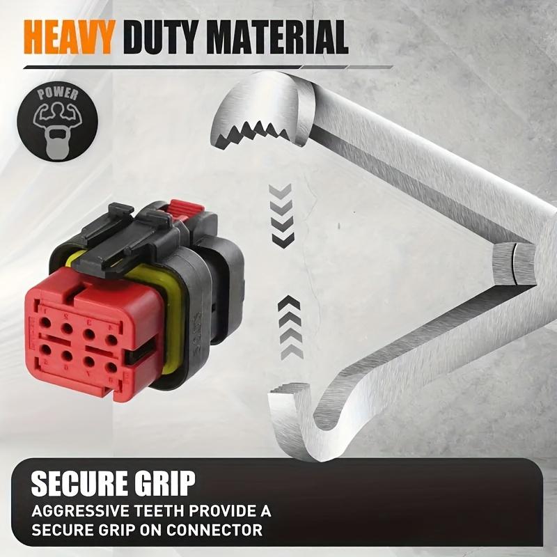 2-Piece Electrical Disconnect Tool Set, Quick Release Connector Separator, Plug Removal Pliers, Ergonomic Anti-Slip Handles, Durable Serrated Pliers, Disconnect Repair Tools