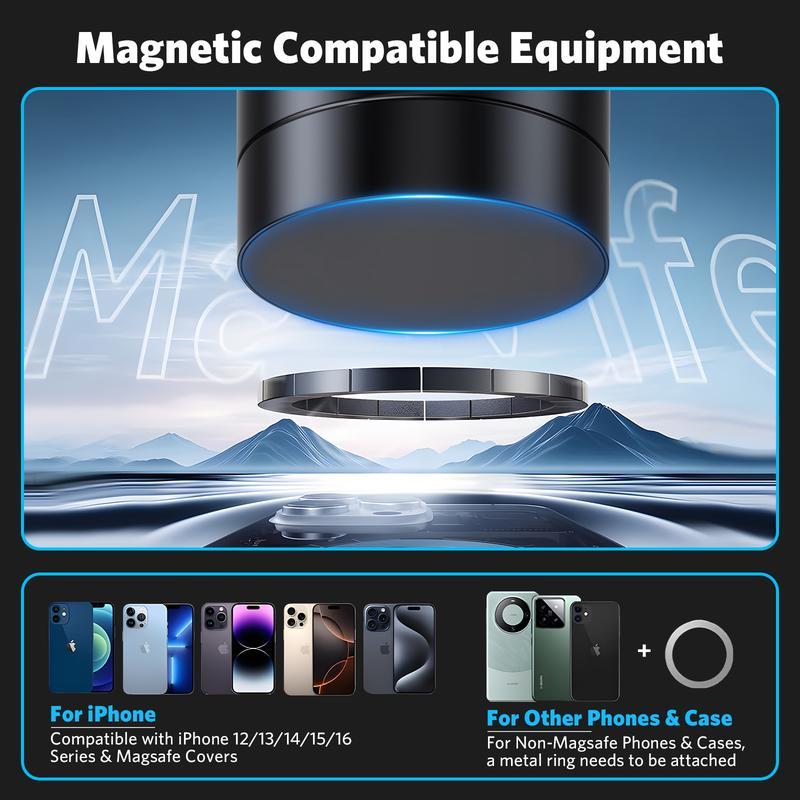 NganGee Vacuum Magnetic Phone Stand. Foldable And Retractable, Strongmagnet, Portable, Multi-Scene Useeasy To Use, Zero Bubbles, Your Screenstays Spotless
