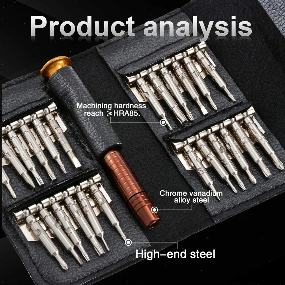25-in-1 Precision Screwdriver Set: Multifunction Electronic Repair Tool for Phone, Computer, Watch, Gadgets. Interchangeable Bits, Replaceable Screwdriver Bits, Anti-Slip Handle, Portable Design for Home DIY & Professional Use.