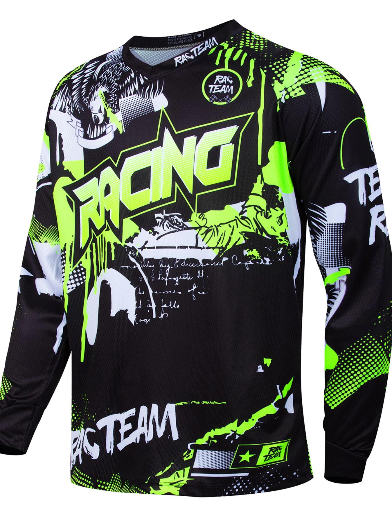 Road sports summer outdoor downhill mountain bike long-sleeved moisture wicking TOP uniform men's cycling shirt