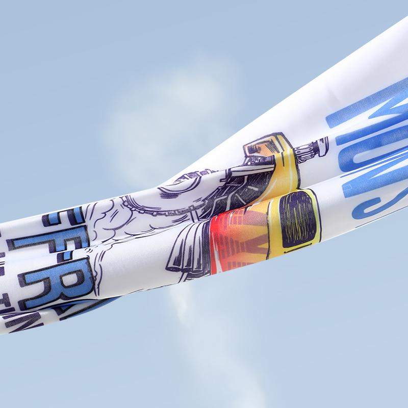 High-Style Ethnic Print Ice Feel Sunscreen Mask, 100% Polyester Seamless Breathable Neck Cover, Outdoor Summer UV Protection