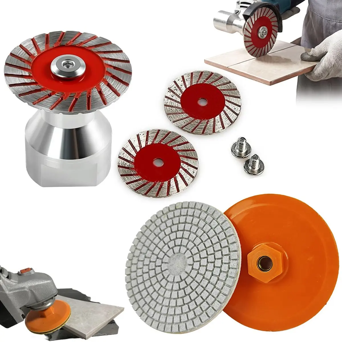 M10 Electric Sanding Tool Kit Sanding Discs 4" Diamond Polishing Pads for Angle Grinder, M10 Wet/Dry Stone & Concrete Polishing Discs for Granite, Marble, Tile, Quartz, Ceramic