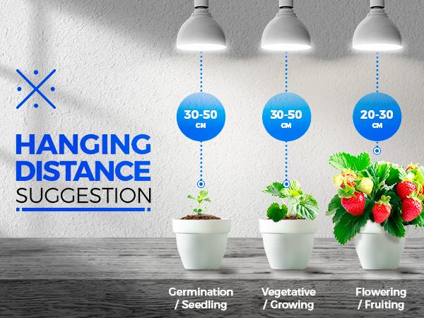 Barrina Hanging LED Grow Light Bulb with Timing and Hanging System, 25W 5000K Full Spectrum, 4H/9H/14H Timer Barrina Hanging LED Grow Light Bulb with Timing and Hanging System, 25W 5000K Full Spectrum, 4H/9H/14H Timer