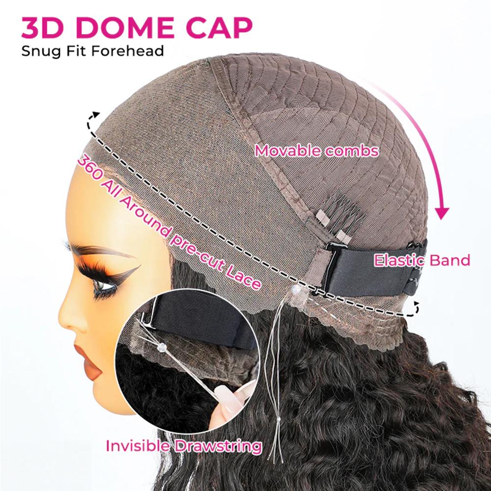 High Density Kinky Straight 360 Lace Front Wigs Human Hair Glueless Brazilian Yaki Straight 13x6 HD Lace Frontal Wig Preplucked Remy Hair Half Wigs With Drawstring 3 in 1 Fast install Wig #TikTokShopBlackFriday