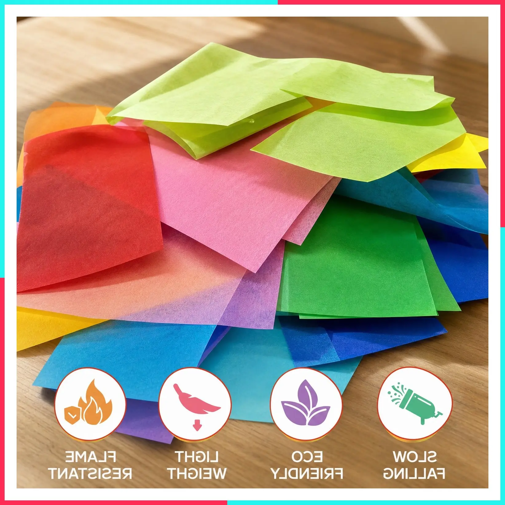 Rectangular Multicolor Tissue Paper Confetti - 1 lb