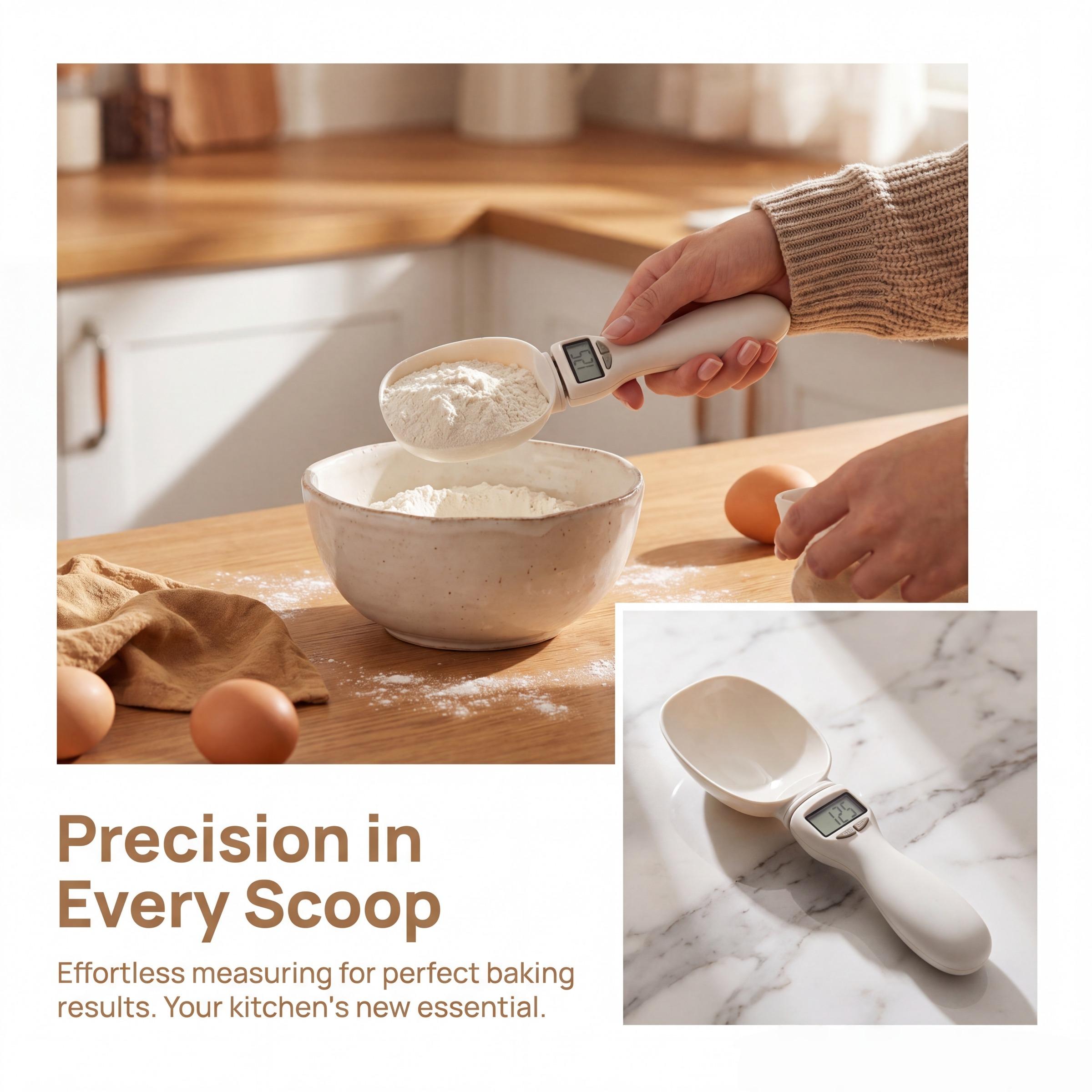 2026 Upgrade Electronic Measuring Spoon with Conversion Function, LED Display Adjustable Measurement Tool, Precision Kitchenware