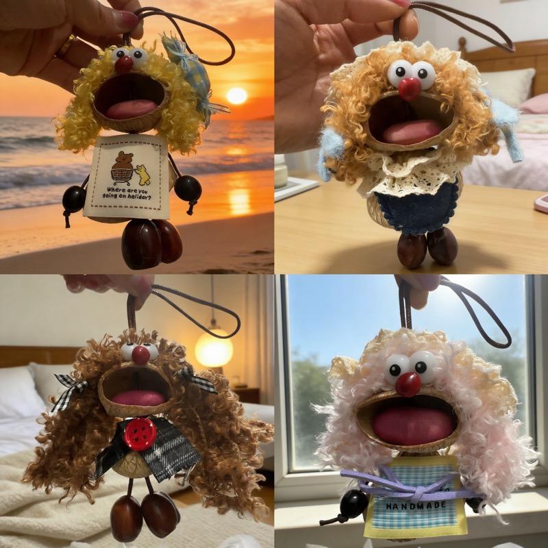 New Indonesian Fruit Shell Healing Wind Chime Pendant, Stress Relief Keychain, Wholesale Fruit Shell Rattle, Decorative Hanging Ornament