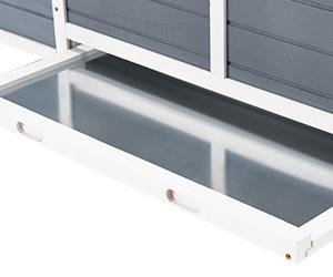 AECOJOY Large Chicken Coop 56" Wooden Yard Poultry Pet Hutch with Nesting Box Easy to Clean Waterproof UV Proof Two Chicken Nests Included Enclosure for 3-5 Chickens or 5-8 Bantams - Litter Tray Litter Tray