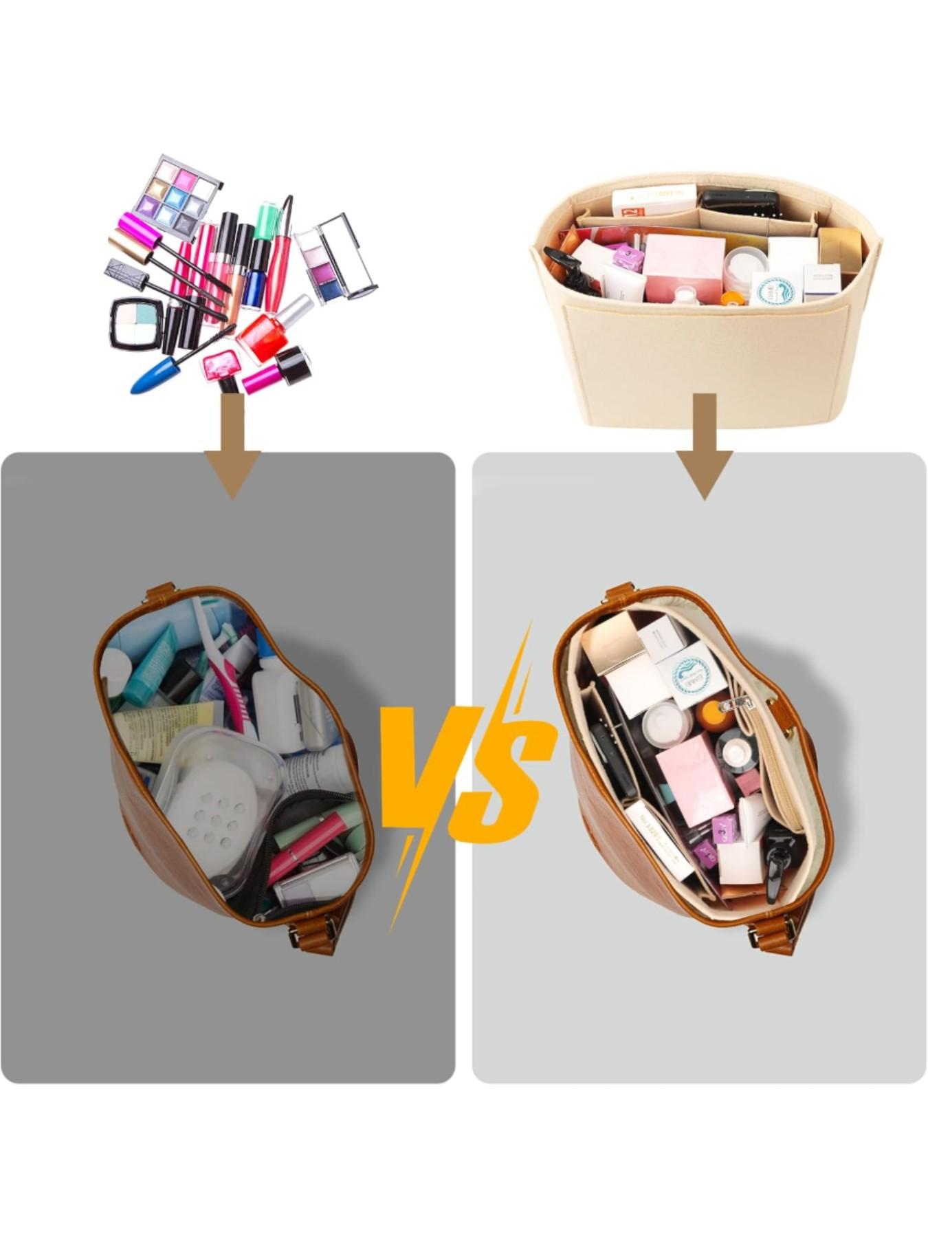 Handbag Storage Bag, Felt Inner Lining, Zipper Closure, Large Capacity, Multi-Pocket Design, Multiple Compartments, Easy Organization, Purse Organizer, Tote Organizer, Multifunctional Organizer, Multi Purpose Organizer