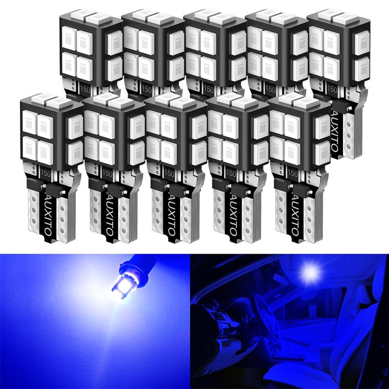 AUXITO 10x White LED T10 194 168 W5W Interior Map Dome Trunk License Plate Light Bulbs