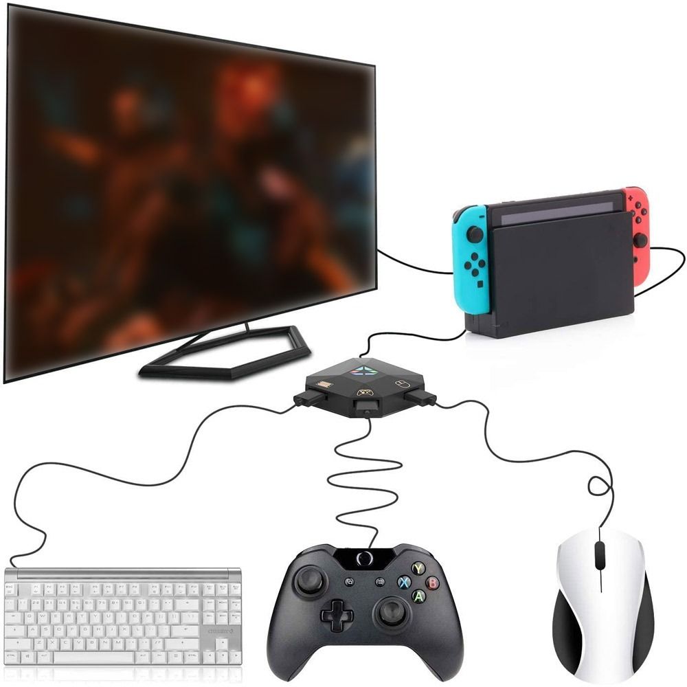 Keyboard and Mouse Adapter USB Connection Mouse and Keyboard Converte for PS4/PS3/Xbox One/Xbox 360/Nintendo Switch