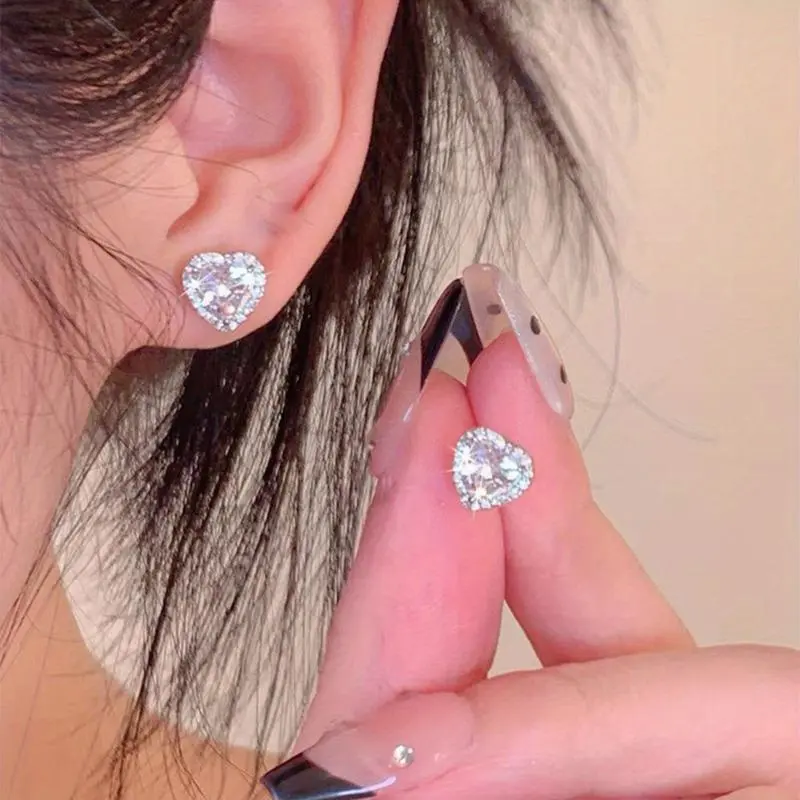 Artisan-Crafted Heart-Shaped  Stud Earrings | Elegant Jewelry Gift for the Modern Woman Promise earrings earrings for women